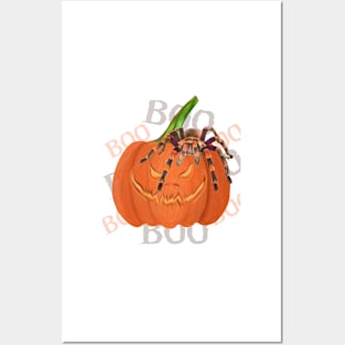 Halloween Pumpkin & Spider Design Posters and Art